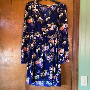 Floral print dress (blue)